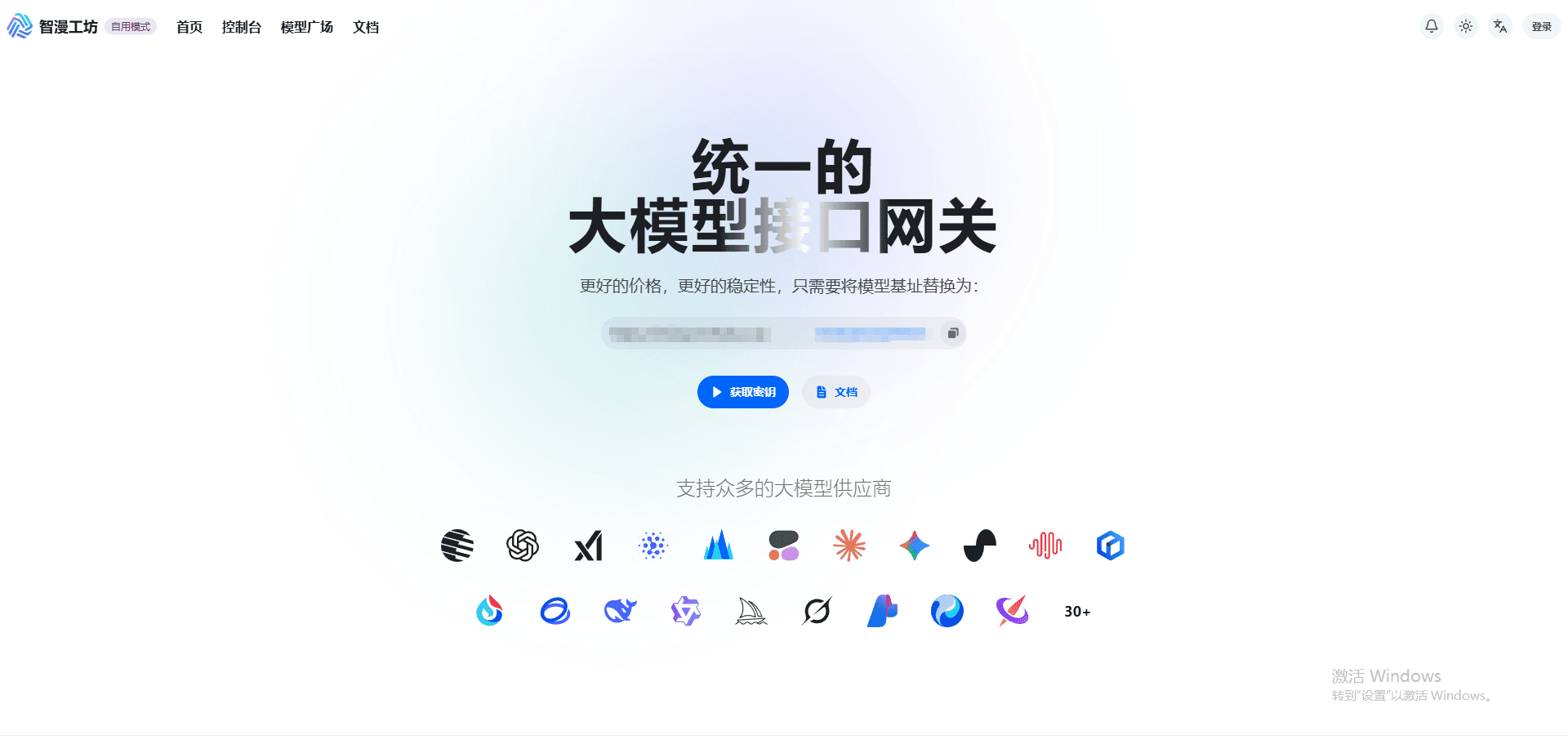 Homepage API address copy area